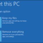 "Reset this PC" in Windows